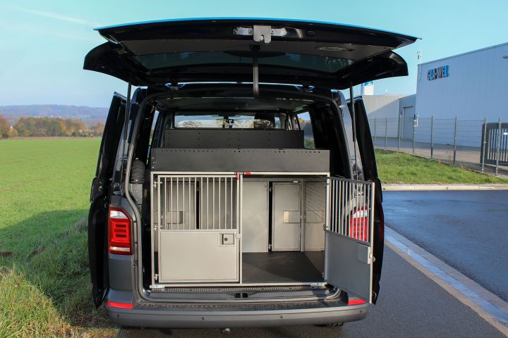 GLA-WEL | Doppel-Hundetransportbox für Diensthunde