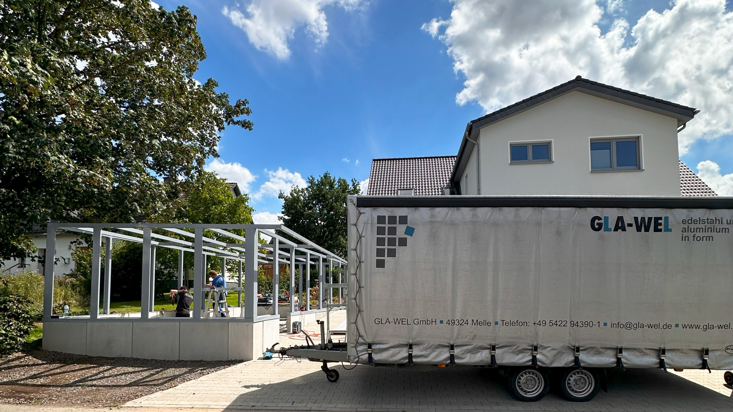 GLA-WEL Planenanhänger und Fahrrad Car Port