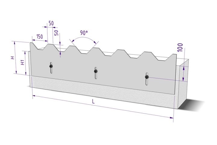 Typ GW-ÜS | Beckenausrüstungen Überfallschwelle Zahnform B