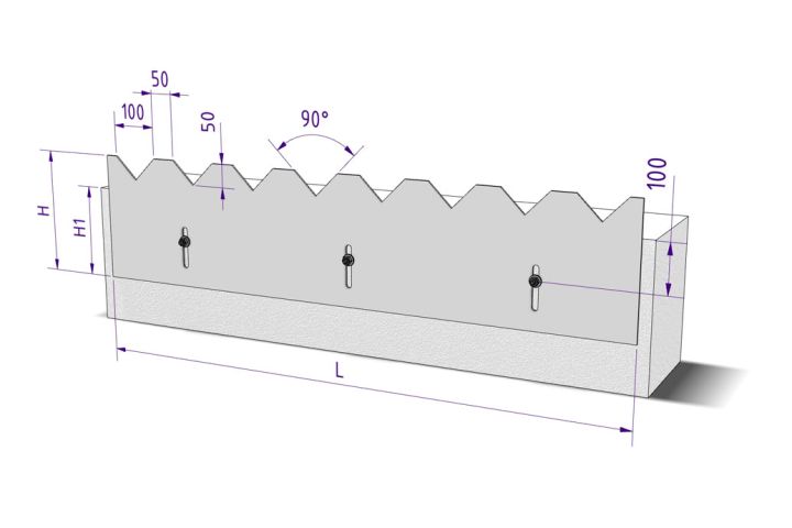 GLA-WEL | Beckenausrüstungen Überfallschwelle GW-ÜS Zahnform A